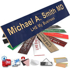Engraved Custom Door Plate Navy Blue Plastic Office Door Sign with Gold Letters - Made in USA 2x10 B10