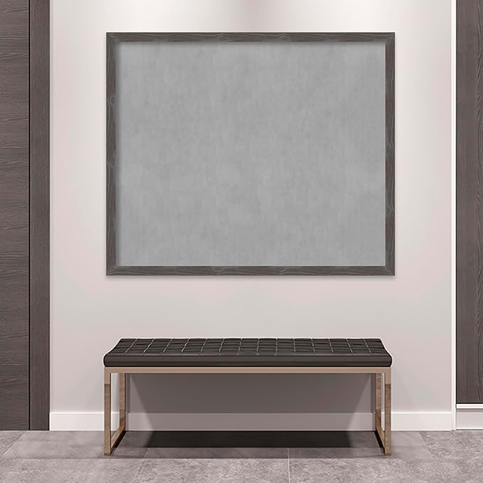 Amanti Art Grey Framed Magnetic Board 43x51 Oversize Vision Board for use with Magnets, 100% Metal Sheet to Display Items as Office Decor or for Home Organization in mudroom, Kitchen or Kids Room