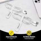 Wrap-It Storage Cable Labels - Large, White (30-Pack) Write On Cord Labels, Wire Tags for Cable Management and Organizer for Electronics, Computers and More