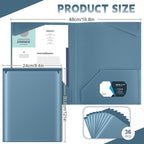 Henoyso 36 Pcs Plastic Folders with Clear Front Pockets Heavy Duty File Folders with 2 Pockets and Card Slot for Student Communication School Office Presentation Report (Blue Gray)