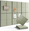 Fluxynara Felt Bulletin Board Tiles -28"x18" Cork Board Alternative for Office Decor, Push Pin Board Wall Organizer 6-Pack - Sage