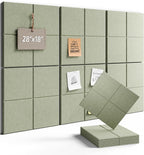 Fluxynara Felt Bulletin Board Tiles -28"x18" Cork Board Alternative for Office Decor, Push Pin Board Wall Organizer 6-Pack - Sage