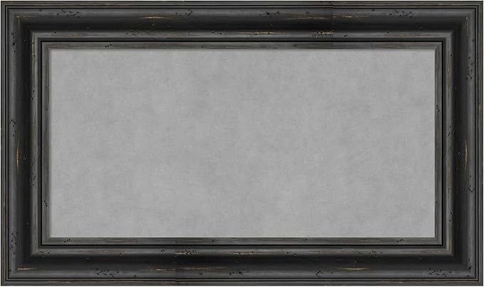 Amanti Art Black Framed Magnetic Board 17x29 Small Vision Board for use with Magnets, 100% Metal Sheet to Display Items as Office Decor or for Home Organization in mudroom, Kitchen or Kids Room