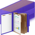 Skyygemm 48 Pcs Classification Folders Letter Size, 3 Divider Pressboard File Folder with Fasteners, Expanding File Organizer Bulk for School Teachers, Office Employee, Coworker, Staff (Purple)