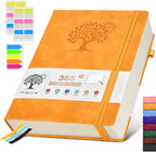 PERCUN A4 Lined Journal Notebook，365 Page Large Leather Journals for Writing Women Men，Hardcover Notebook with 100Gsm Thick Pages for Travel，Work，School，College Ruled, Daily Diary (8.5" x 11.4")