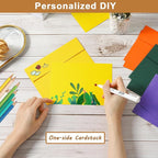 Silunkia 10 Assorted Colors Blank Flat Cards and Envelopes 5 x 7 Heavyweight Single Panel Cardstock and A7 Envelopes Printable Self Seal 20 Packs for Wedding Invitations, Birthday, DIY Greeting Cards