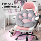 Ditucu Cat Paw Cushion Kawaii Chair Cushions 27.5 x 23.6 inch Cute Stuff Seat Pad Comfy Lazy Sofa Office Floor Pillow for Gaming Chairs Room Decor Grey