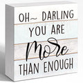 WUZYOU Encouraging Wooden Plaque for Girls Women - Beautiful Home Decor with Positive Affirmation - 5x5x1 Inch Multi-Purpose Shelf Display