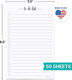 321Done To Do List Notepad - 50 Sheets (5.5" x 8.5") To-Do's Notepad Tear Off, Planning Memo Pad, Planner Checklist Organizing - Made in USA - Simple Script - Wide-Ruled