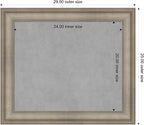 Amanti Art Silver Framed Magnetic Board 25x29 Medium Vision Board for use with Magnets, 100% Metal Sheet to Display Items as Office Decor or for Home Organization in mudroom, Kitchen or Kids Room