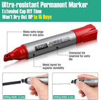 Fuutreo 32 Pcs Jumbo Permanent Markers Bulk Large Chisel Tip Permanent Markers Waterproof Jumbo Pens Quick Drying Office Supplies(Multicolor)