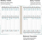 Heveboik Income & Expense Log Book - A5 Income and Expense Tracker for Small Business, Accounting Bookkeeping Tracking for Woman and Man, 5.8" x 8.3", Blue Flower