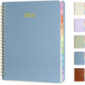 2026 Planner, Annecy Weekly ＆ Monthly Planner 2026, Jan. 2026 – Dec. 2026, 6.4" x 8.5" Monthly Agenda Planner with Tabs, Vegan Leather Cover, Spiral Binding, Double-sided Pocket, Bookmark, Grey Blue