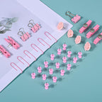 Paper Clips and Binder Clips Small with Decorative Push Pins Cips for School Home Office Aesthetic Desk Accessories,220PCS