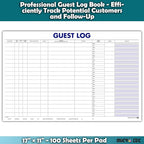 Guest Log Book for Automotive Dealerships – Customer Sign-in Tracking Log – 17" × 11" Visitor Registration Book – 100-Sheet Pad for Auto Service Centers, Repair Shops, Lead Management - 1 Pad