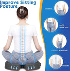TushGuard Seat Cushion for Office Chair Memory Foam Non-Slip Desk Seat Cushion Back, Coccyx, Sciatica, Tailbone Pain Relief Butt Pillow for Office Chair, Car, Wheelchair, Grey