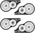 JEFURE 4 Pcs Correction Tape, 39.37 Ft White Wrong Out Tear-Resistant Bulk, Instant Corrections Easy to Use Applicator for School, Office, Note Taking, Journal (Tape Width 0.2 in，Clear)