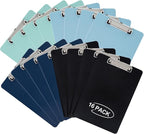 Principal Lines 16 Pack Plastic Clipboards with Low Profile Clip, Hanging Clipboards Bulk, Clip Boards 8.5x11 Holds 100 Sheets, A4 Letter Size Clipboard for Teacher, Students, Kids, School & Office