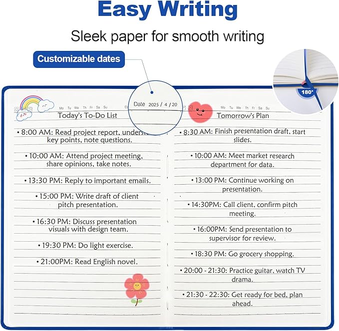 SUQJOY Lined Journal Notebooks for Writing, 100 GSM Thick Paper, 1 Pack Hardcover Notebooks, A5 College Ruled Notebook, Journaling Notebook for School/Travel/Office (Blue- 1 Pack)