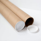 Packhorse Supply 4-pack Kraft Mailing Tubes with Caps | 3-inch x 18-inch Usable (19" total length) | Heavy-Duty Cardboard Poster Tubes for Shipping and Storage of Documents and Art
