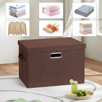 Graciadeco Large 17" 36 Quart Collapsible Stackable Storage Bins with Lids, 3 Packs Dark red Foldable Fabric Closet Storage Boxes with Lids, Heavy-duty Linen Cube Baskets(17x12x11)