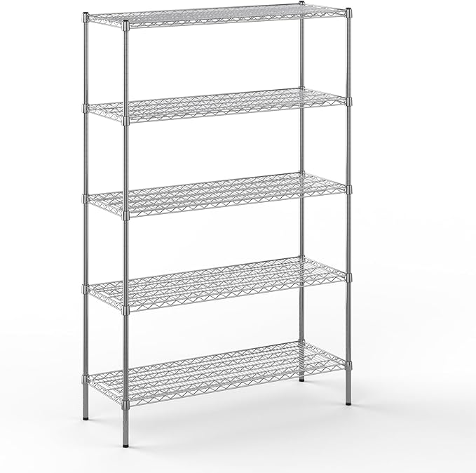 Regal Altair 18" Deep x 48" Wide x 74" Height Wire Shelving Kit | 5-Tier | NSF Commercial Storage Rack Unit