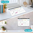 Gannyfer Desk Calendar 2026, Fridge Calendar Magnet, 18 Monthly Small Yearly Desk/Wall 2026 Calendar, Use Now to Dec 2026, 14" x 11", with Plastic Cover Corner Protectors Hanging String, 2025-2026 Desk Calendar for Office, Home and School (3 Sticker)