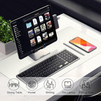 Leather & Suede Desk Pad Protector - Non-Slip, Waterproof Blotter Mat, Large Mouse Pad, Office & Home Desk Cover (White, 23.6" x 13.7")