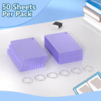 Ciphyfee Index Cards 3x5 Inch With Ring, 300 Count, Ruled Purple Index Card, 180GSM Flash Cards College Ruled for Students, Teachers, Study Note Card for Office, Home, School, Office