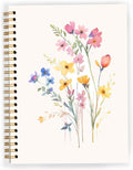 JWVK Vintage Wild Flower Botanical Plant Notebook 07,Rustic Spring Floral Cottagecore Notebook Journal for Work Office School Student Teacher,Hardcover Spiral Notebook 5.5x8.9