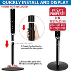 VAIIGO Heavy Duty Parking Sign Post Stand 49", 20lbs Cast Iron Base Sign Post for Outside Sign Holder, Yard Sign Stand, Street Sign Post, Black