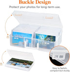 Lifewit 4x6 Photo Storage Box, 14 pcs Inner Photo Case with Lids, Clear Photo Organizers with 1 Sheet Label Sticker, Plastic Craft Storage Box for Seeds Sticker Cards Pictures Stamps Office Supplies