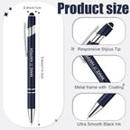 Zonon 12 Pcs Inspirational Pens Bulk Funny Ballpoint Pen with Stylus Tip Motivational Gifts for Valentine's Day Teacher Coworkers Nurse School Office Supplies(Navy,Motivational Style)