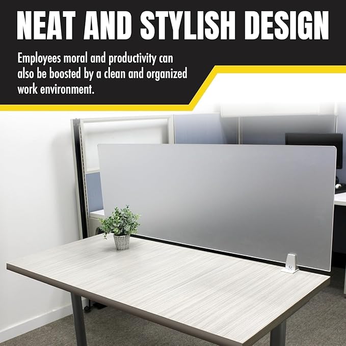 OBEX Clear Acrylic Desk Mounted Privacy Panel, 18" x 66", Clear