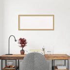 Amanti Art White Cork Board for Wall, 14x32 Vision Board with Gold Frame, Medium Corkboard Office Decor for Home Organization, Casual Corkboard Pinboard to display items for home organization