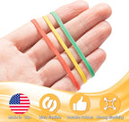 Bilinny Rubber Bands - Size 33 - Standard Office Supplies - Thick Rubber Bands - 300 Colorful Bands (Green, Red, Yellow) - 1/2 Lb - Made in USA