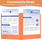CIXILDTS 6-Pack 1-Inch Round Ring Binder, Standard 3 Ring Binder Fit Letter Size Paper, Presentation View Binders, Orange