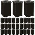 Nosiny 30 Pcs 50 Gallon Corrugated Cardboard Trash Cans for Events, Disposable and Reusable Cardboard Bin Bulk with Trash Bag, Recycling Pop-up Garbage Box, Foldable Waste Container for Party (Black)