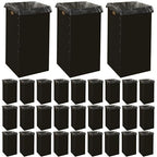 Nosiny 30 Pcs 50 Gallon Corrugated Cardboard Trash Cans for Events, Disposable and Reusable Cardboard Bin Bulk with Trash Bag, Recycling Pop-up Garbage Box, Foldable Waste Container for Party (Black)