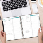 Daily Planner 2026 Full Page Per Day- 2026 Daily & Monthly Planner from January 2026 to December 2026, Day Planner 2026 with 12 Months Tabs, 8.5" x 11", Black
