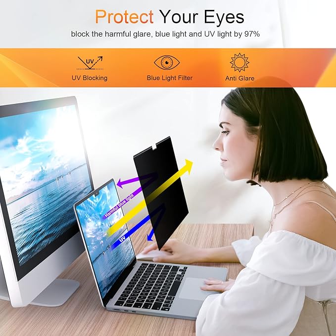 Privacy Screen for MacBook Pro 14 Inch 2021-2025 M5/ M4 /M4 Pro /M4 Max /M3 /M3 Pro /M3 Max /M2 Pro /M2 Max /M1 Pro /M1 Max, Magnetic Removable Anti Blue Light Glare Screen Protector