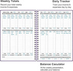 Heveboik Income & Expense Log Book - A5 Income and Expense Tracker for Small Business, Accounting Bookkeeping Tracking for Woman and Man, 5.8" x 8.3", Purple