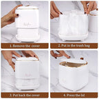 Business King Mini Trash Can 1.6L/0.4 Gallon with Trash Bags 180pcs, Tiny Small Desktop Trash Bin with Lid, Countertop Mini Garbage Bin for Home, Office, Kitchen, Bedroom, Bathroom (White)