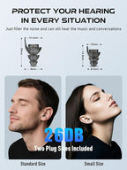 Hearprotek Silicone Concert Ear Plugs, 2 Pairs Reusable High Fidelity Earplugs for Concerts, Festivals, Motorcycling, Black