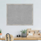 Amanti Art Silver Framed Magnetic Board 35x43 X-Large Vision Board for use with Magnets, 100% Metal Sheet to Display Items as Office Decor or for Home Organization in mudroom, Kitchen or Kids Room