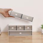 Ykpoqir Desk Organizer Stackable Storage with 6 Drawers Stackable Drawers for Desk Storage, Makeup Storage Accessories, Desktop Accessories with Drawers, White