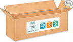 Long Shipping & Moving Boxes 20 x 6 x 6 inches (5-Pack) - Extra Strength 200 lb vs Regular - Corrugated Shipping Boxes for USPS/UPS/FEDEX - Heavy-Duty Cardboard Box by IDL Packaging
