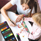 Mzh Art Coloring Pens,72 Dual Tip Brush Markers with Fineliner & Brush Felt Tip Pens Set, Art Watercolour Marker with Case for Adults Kids Colouring Calligraphy Drawing Sketching