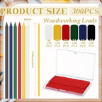 Spakon 300 Pcs 2.8mm Lead Refill Carpenter Construction Pencils Marker Lead Refills Dry Mechanical Woodworking Pencil Tools for Writing Drawing Drafting (Multicolor)