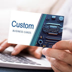 Custom Business Cards - Customizable Logo/Text/QR Code, 300gsm Matte Paper Front & Back Sides Printed, for Auto Repair Stores, Car Rental Stores